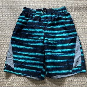 Nike Blue Patterned Swim Trunks